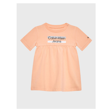 Calvin Klein Jeans Každodenné šaty Hero Logo IN0IN00065 Oranžová Regular Fit