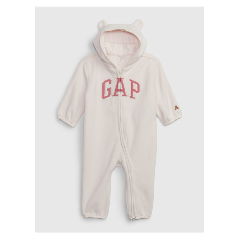 GAP Baby fleece jumpsuit with logo - Girls
