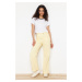 Trendyol Yellow More Sustainable Carpenter Detail High Waist Wide Leg Jeans