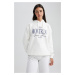 DEFACTO Relax Fit Hooded Printed Sweatshirt