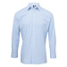 Premier Workwear Pánska bavlnená košeľa s dlhým rukávom PR220 Light Blue -ca. Pantone 7451