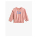 Koton Frill Detailed Printed Sweatshirt with elasticated cuffs and waist, long sleeves. Crewneck