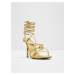 Dámske sandále na vysokom podpätku v zlatej farbe ALDO Bamba Mirror