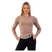 Women's T-Shirt Nebbia Organic Cotton Ribbed Long Sleeve Top 415 brown