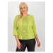 Lime elegant blouse plus size with lace