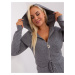 Dark grey cardigan plus size with hood