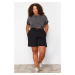 Trendyol Curve Black Button Detailed 100% Cotton Knitted Shorts & Bermuda