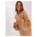 Camel knitted mini dress with cables