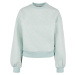 Women's oversized color Melange Crewneck aqua melange