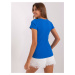 Modré basic tričko s krátkym rukávom -RV-BZ-8933.39-tmavo modrá