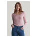 TRIČKO GANT SLIM COT/ELA LS SCOOP NECK TOP DUSTY PINK