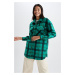 DEFACTO A-Cut Checkered Flannel Long Sleeve Shirt Tunic