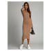 Cappuccino midi dress with fitted straps