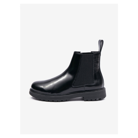 Black Men's Diesel Leather Ankle Boots - Men's