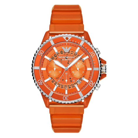 Hodinky Emporio Armani pánske, oranžová farba