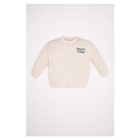 DEFACTO Baby Boy Crew Neck Printed Knitwear Sweater