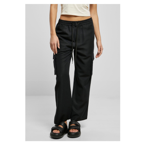 Women's Trousers Vicose Straight Leg Cargo - Black Urban Classics