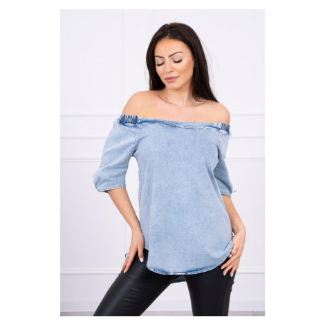 Denim blouse with stretch