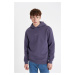 DEFACTO Regular Fit Hooded Text Printed Sweatshirt