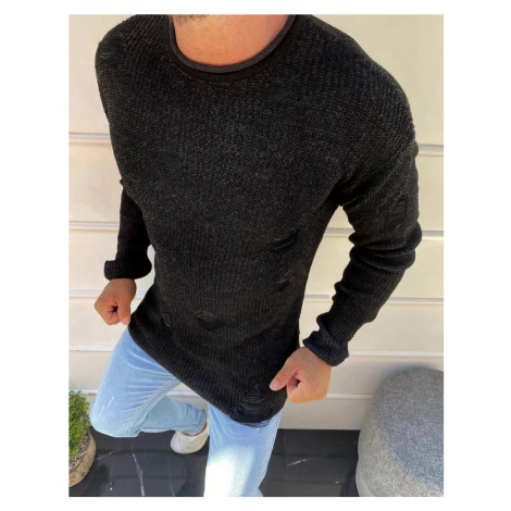 Čierny moderný sveter pre pánov DStreet