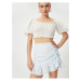 Koton Gathered Ruffle Mini Skirt