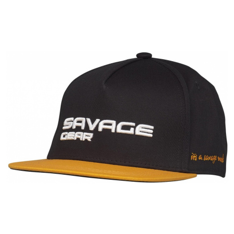 Savage gear šiltovka flat peak 3d logo cap one size black ink