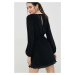 Šaty Abercrombie & Fitch čierna farba, mini, oversize
