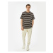 Koton Brown Striped Men&#39;s T-Shirt