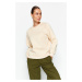 Trendyol Stone Relaxed/Comfortable fit Basic Raglan Sleeve Crew Neck Knitted Sweatshirt