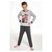 Chlapčenské pyžamo Cornette Superfast - bavlna Sivo-tmavosivá