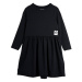 Dievčenské šaty Mini Rodini čierna farba, mini, áčkový strih