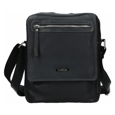 Pánska kožená taška cez rameno SendiDesign Trevor - čierna Sendi Design