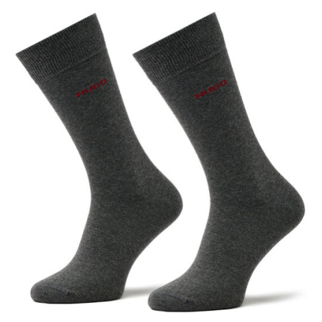 Hugo Súprava 2 párov vysokých ponožiek unisex 2p Rs Uni Colors Cc 50469638 Sivá Hugo Boss