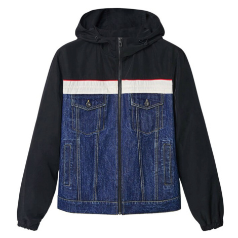 Desigual Prechodná bunda  modrá denim / červená / čierna / biela