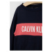 Detské bavlnené pyžamo Calvin Klein Underwear tmavomodrá farba, vzorovaná