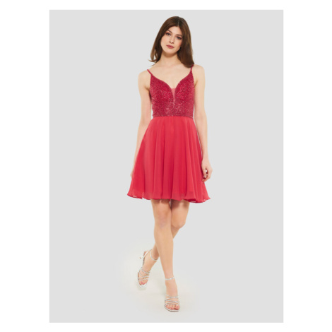 Swing Koktejlové šaty 5AE19300 Červená Slim Fit