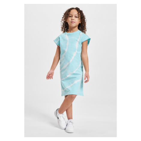 Dye aquablue dress with tie for girls Urban Classics