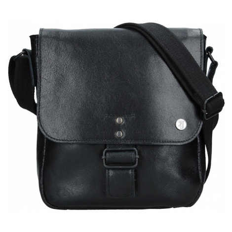 Pánská kožená taška 2JUS Stone 3 - černá