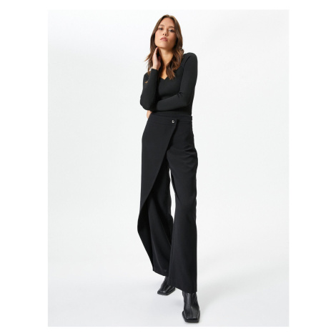 Koton Wide Leg Trousers High Waist Cap Buttoned