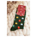 Men's Cotton Christmas Socks Patterns Dark Green