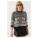 Bianco Lucci Women's Jacquard Sweater