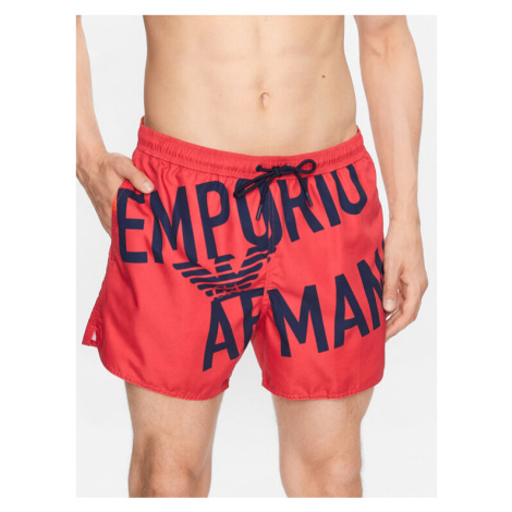Emporio Armani Underwear Plavecké šortky 211740 3R424 21875 Červená Regular Fit