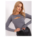 Grey classic sweater with long sleeves