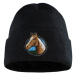 Bontis Pletená čiapka s výšivkou Kôň - Čierna