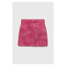 Dievčenská rifľová sukňa GAP ružová farba, mini, rovný strih