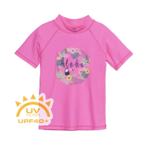 Dievčenské tričko na kúpanie COLOR KIDS T-shirt W. Print, sugar pink