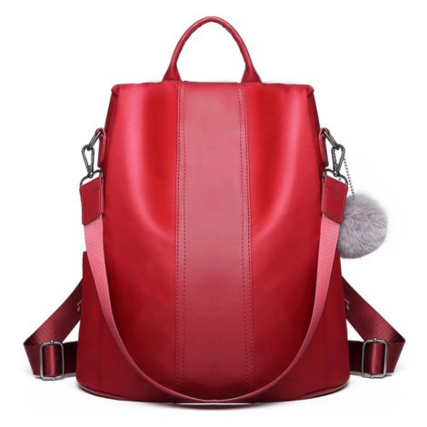 Konofactory Červený kožený ruksak s príveskom 2v1 „Famous“ 11L