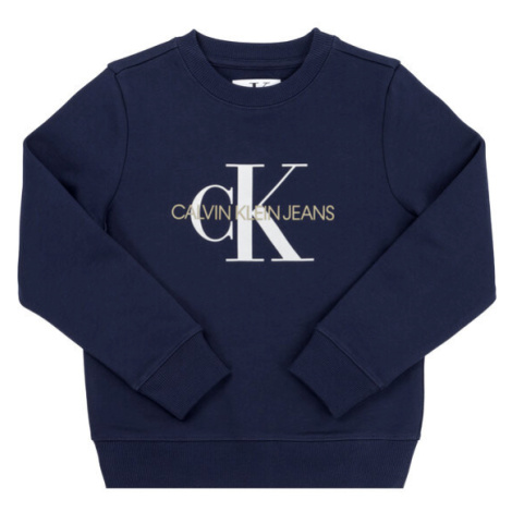 Calvin Klein Jeans Mikina Monogram Logo IU0IU00069 Tmavomodrá Regular Fit