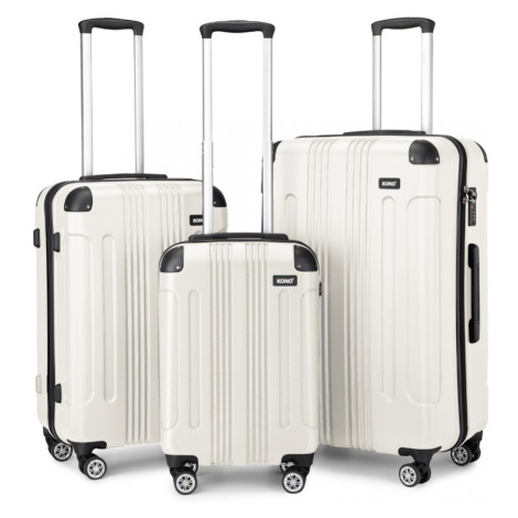 Sada 3 cestovných kufrov na kolieskach Kono ABS - béžová - 41/78/102L