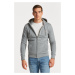 MIKINA GANT REG TONAL SHIELD FULL ZIP HOODIE GREY MELANGE